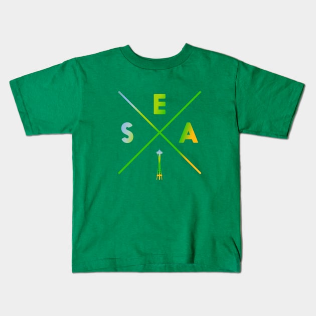 Seattle Color Pop T-Shirt Kids T-Shirt by graphiczen